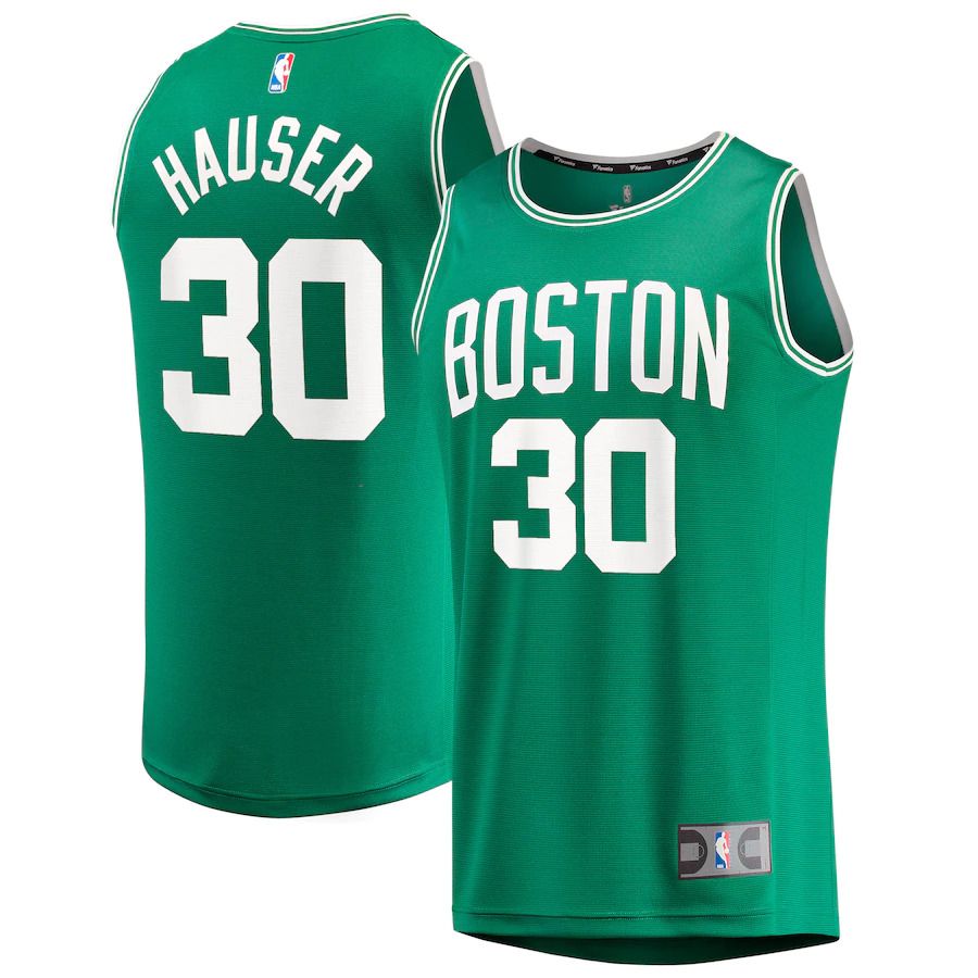 Men Boston Celtics 30 Sam Hauser Fanatics Branded Kelly Green Fast Break Replica NBA Jersey